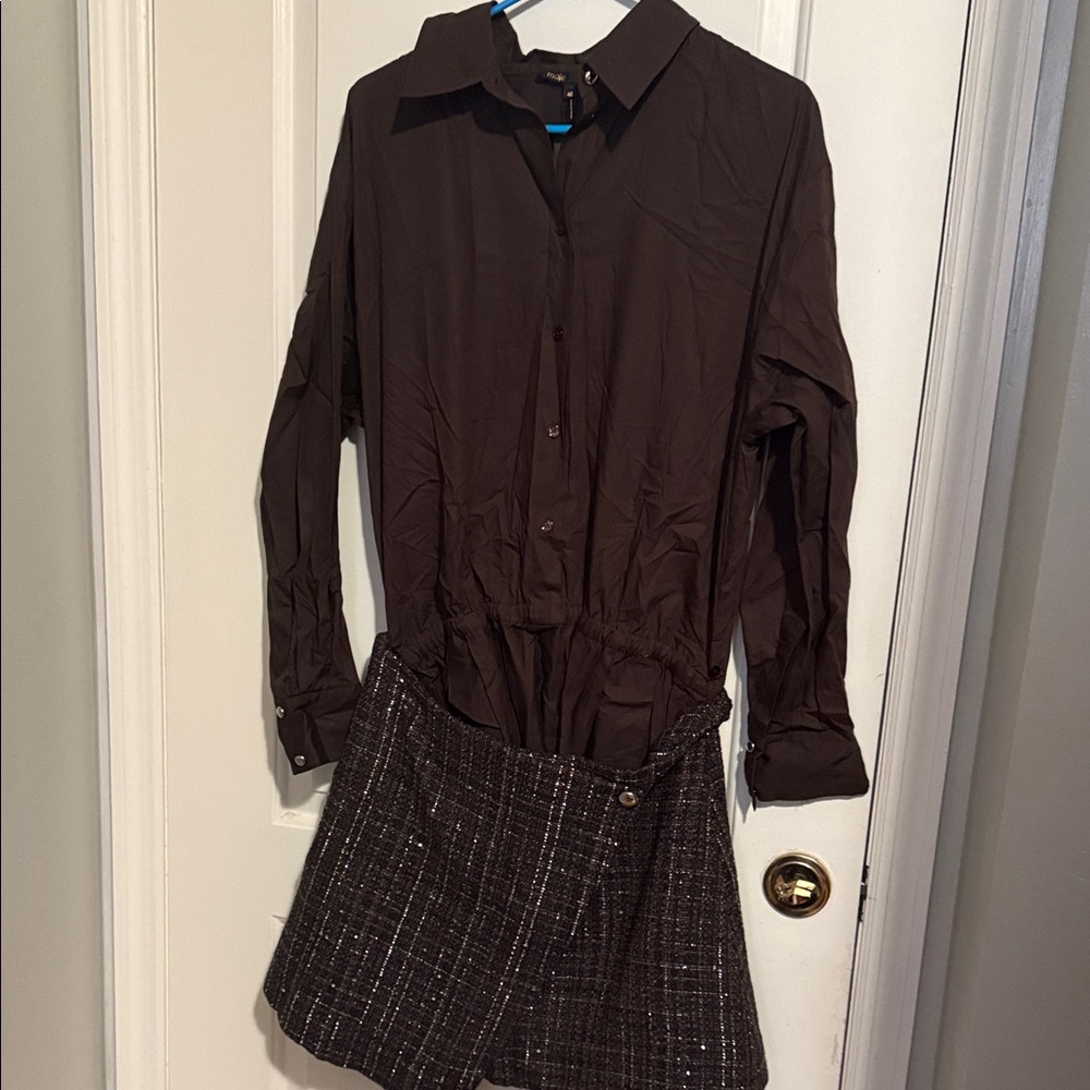 Maje Marron Button-Up Top - Picture 4 of 6